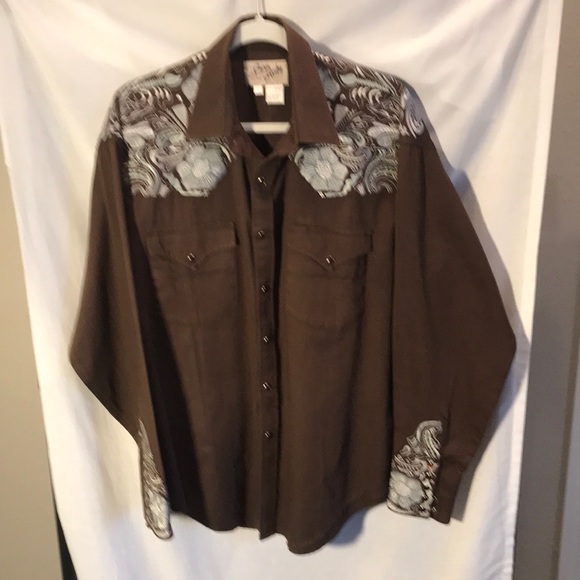 Rockmovers Ranch Wear Other - Rockmovers Ranch Wear mens size L brown long sleeved shirt